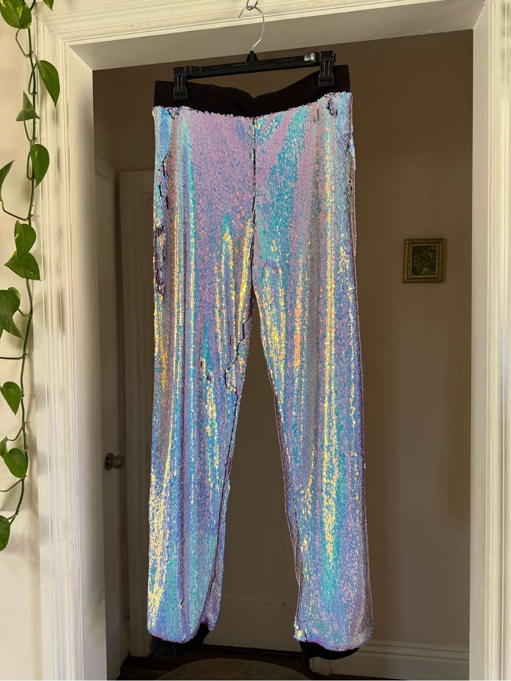 Designer Sequin jogger pants medium
